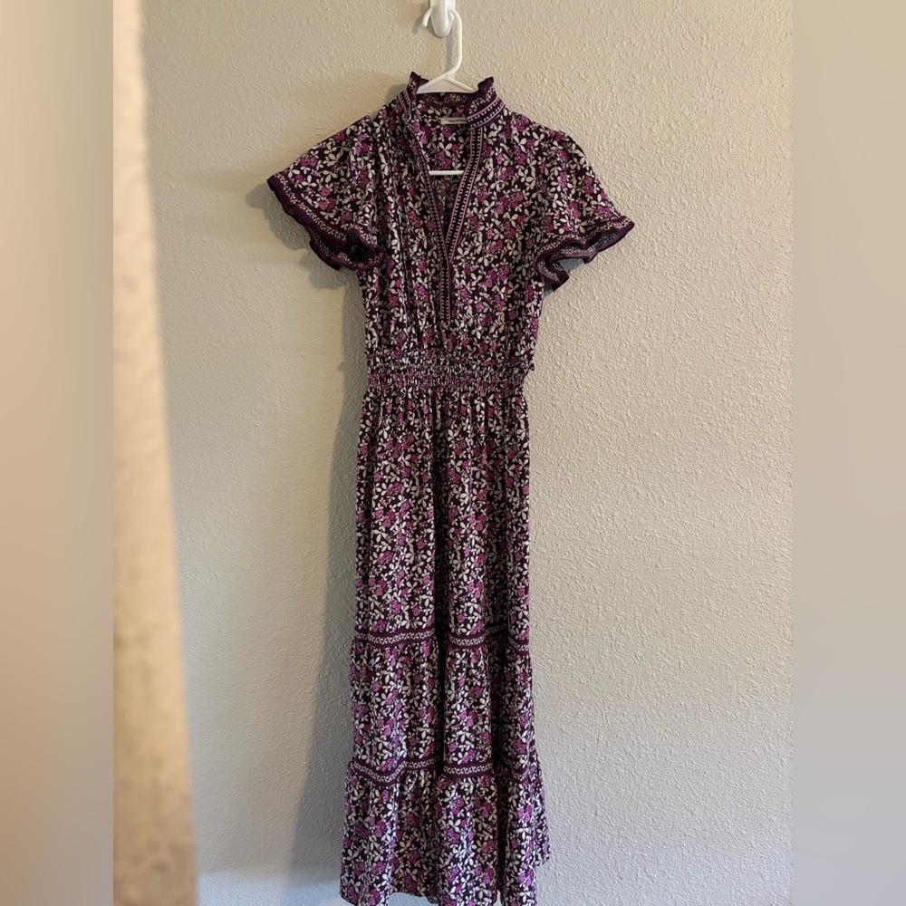 Max Studio Purple Floral Midi Dress